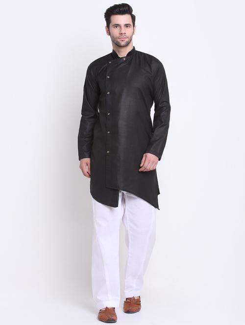 men solid long sleeve ethnic wear set - 21621419 - Very Small Image - 1