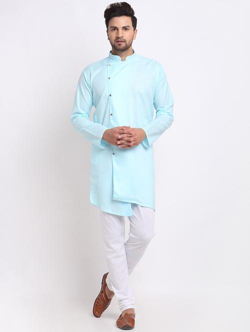 men solid long sleeve ethnic wear set - 21621421 - Very Small Image - 1