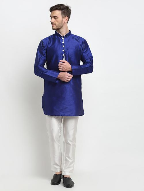 men solid long sleeve ethnic wear set - 21621462 - Very Small Image - 1