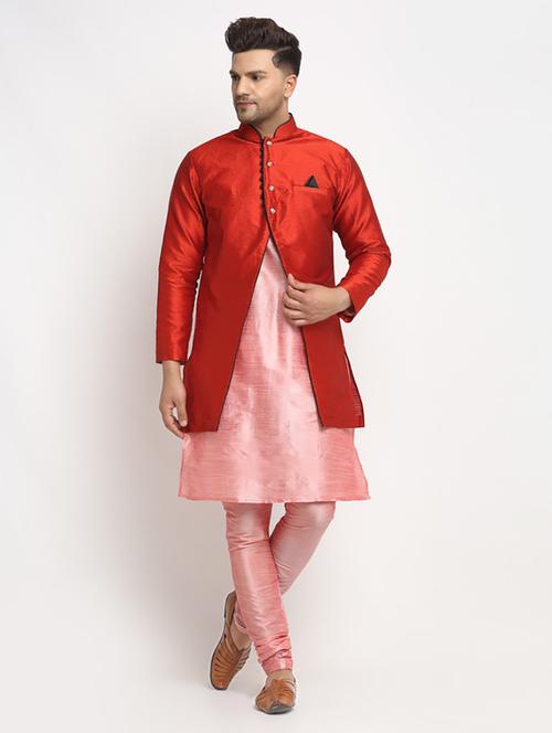 men kurta churidar with jacket ethnic wear set - 21621542 - Very Small Image - 1