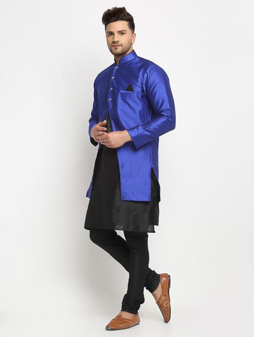 men kurta pyjama with jacket ethnic wear set - 21621595 - Very Small Image - 1