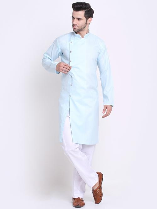 men solid long sleeve ethnic wear set - 21621674 - Very Small Image - 1