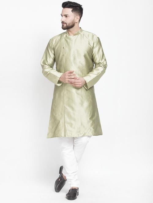 men self designed long sleeve ethnic wear set - 21621700 - Very Small Image - 1