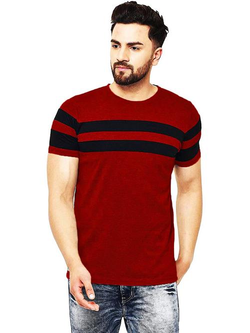 men round neck striped t-shirt - 21621778 - Very Small Image - 1