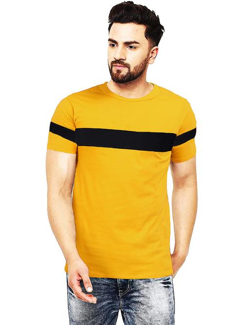 men round neck color block t-shirt - 21621797 - Very Small Image - 1