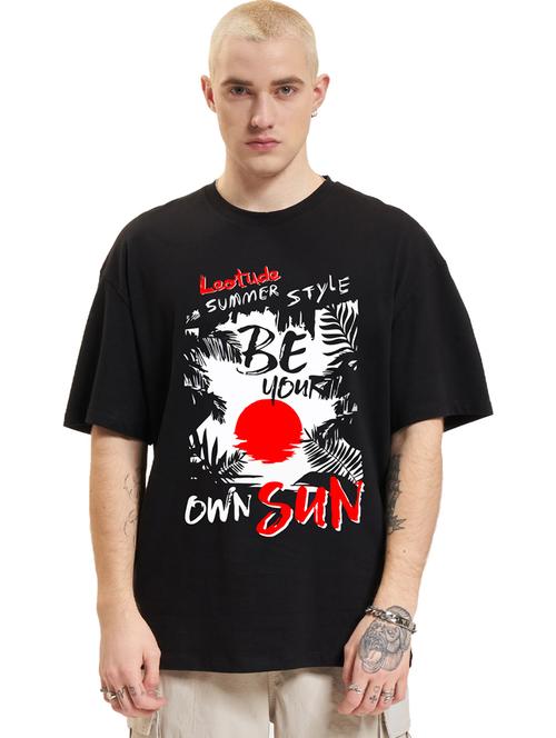 men round neck printed oversized t-shirt - 21621899 - Very Small Image - 1