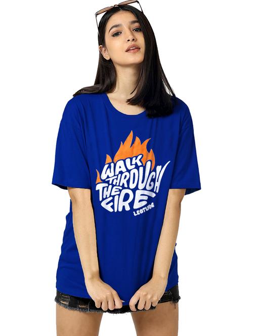 women round neck printed oversized t-shirt - 21622167 - Very Small Image - 1