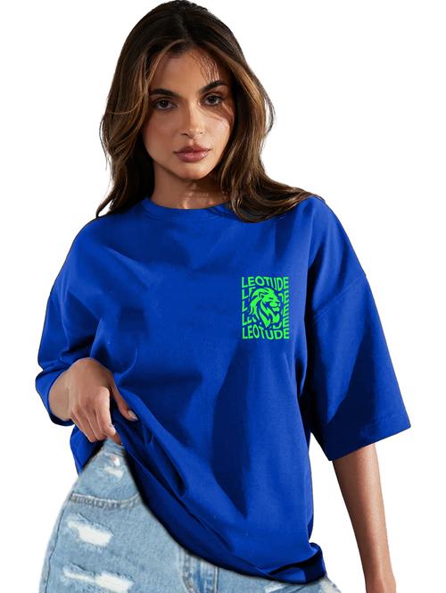 women round neck printed oversized t-shirt - 21622176 - Very Small Image - 1