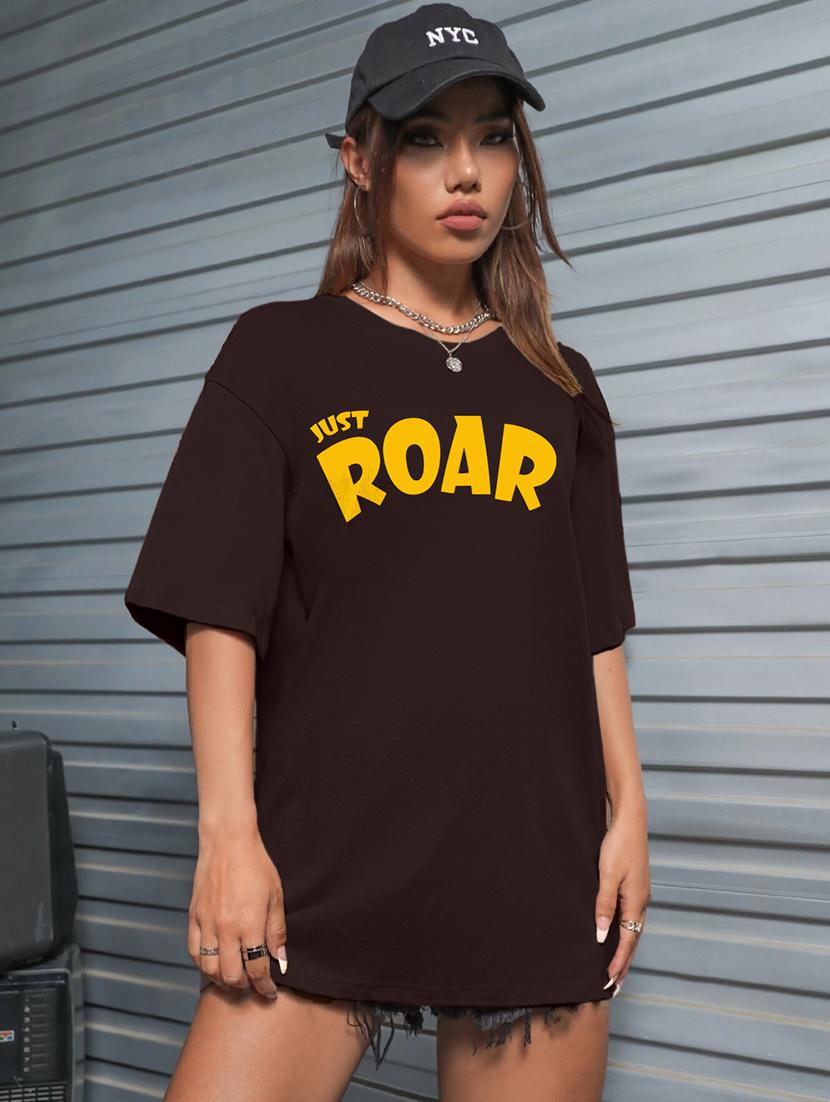 women round neck printed oversized t-shirt - 21622179 - Standard Image - 2