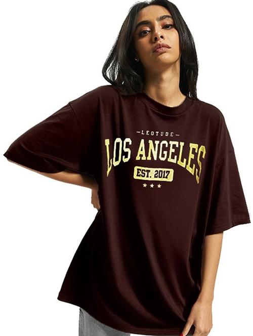 women round neck printed oversized t-shirt - 21622181 - Very Small Image - 1