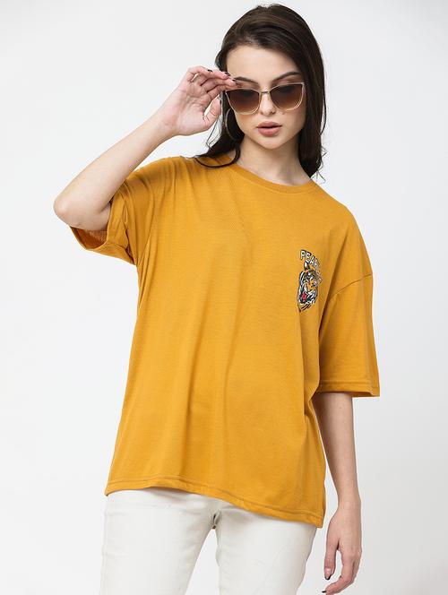 women round neck printed oversized t-shirt - 21622201 - Very Small Image - 1