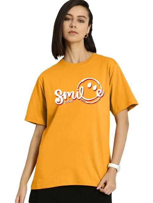 women round neck printed oversized t-shirt - 21622202 - Very Small Image - 1