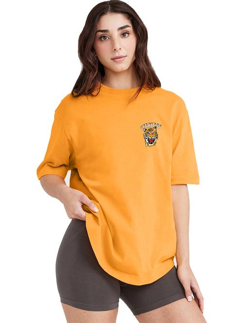 women round neck printed oversized t-shirt - 21622205 - Very Small Image - 1