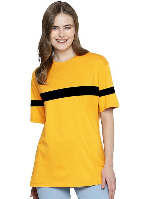 women round neck striped oversized t-shirt - 21622299 - Very Small Image - 1