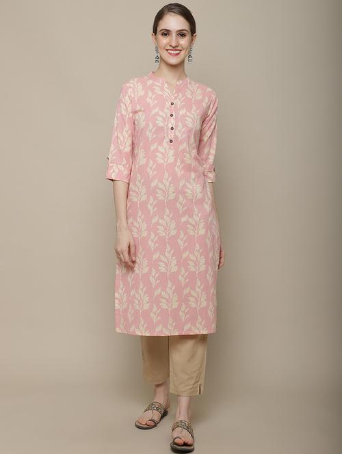 women printed three quarter sleeve straight kurta - 21622697 - Very Small Image - 1