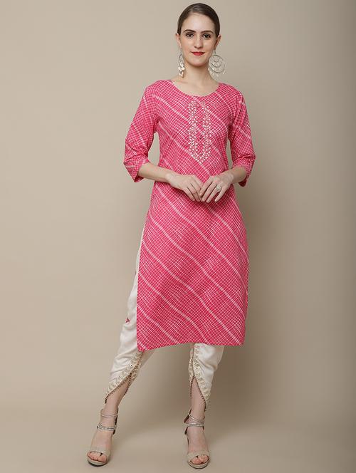 women three quarter sleeve straight kurta - 21622751 - Very Small Image - 1