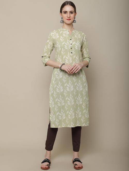 women three quarter sleeve straight kurta - 21622752 - Very Small Image - 1