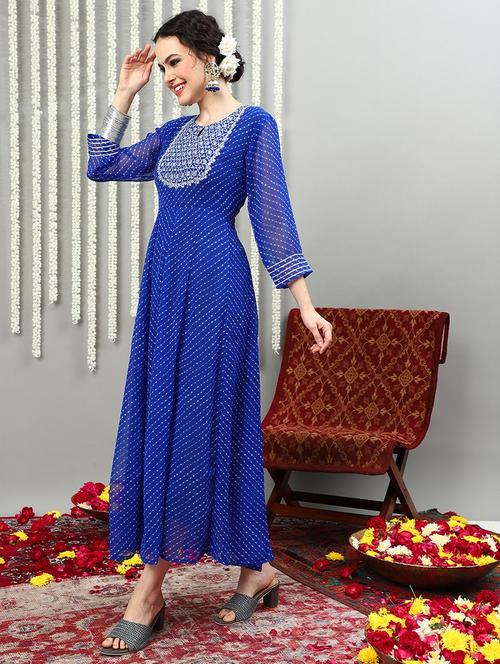 women three quarter sleeve anarkali kurta - 21622753 - Very Small Image - 1