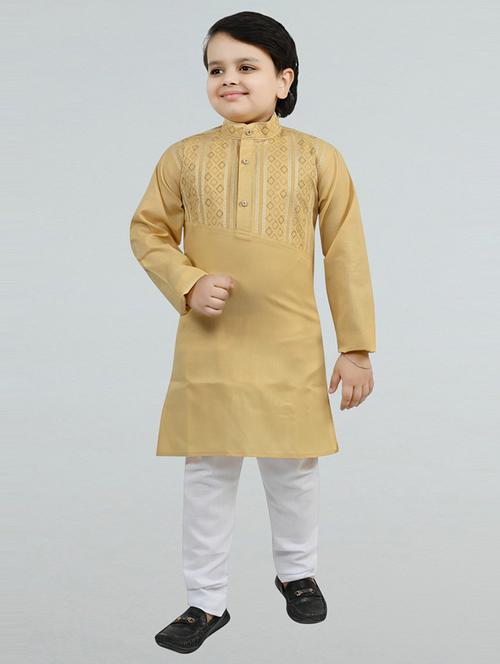 boys mandarin neck kurta payjama ethnic wear set - 21622930 - Very Small Image - 1
