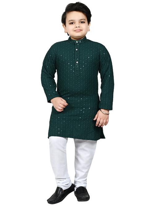 boys mandarin neck kurta payjama ethnic wear set - 21622940 - Very Small Image - 1