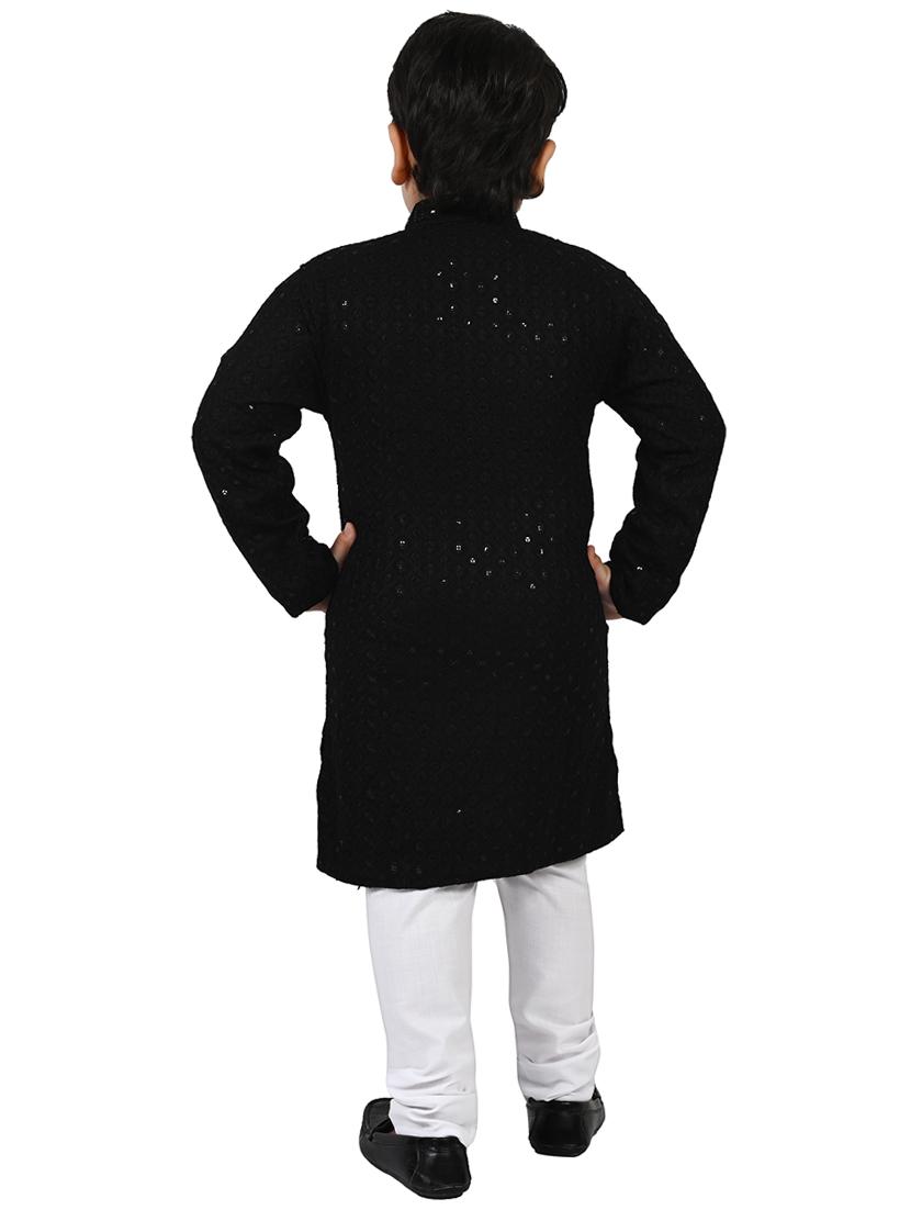 boys mandarin neck kurta payjama ethnic wear set - 21622941 - Standard Image - 2