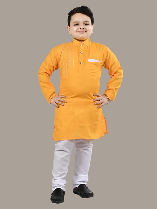 boys mandarin neck kurta payjama ethnic wear set - 21622957 - Very Small Image - 1