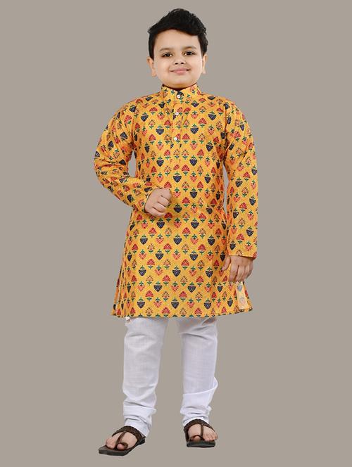 boys mandarin neck kurta payjama ethnic wear set - 21622961 - Very Small Image - 1