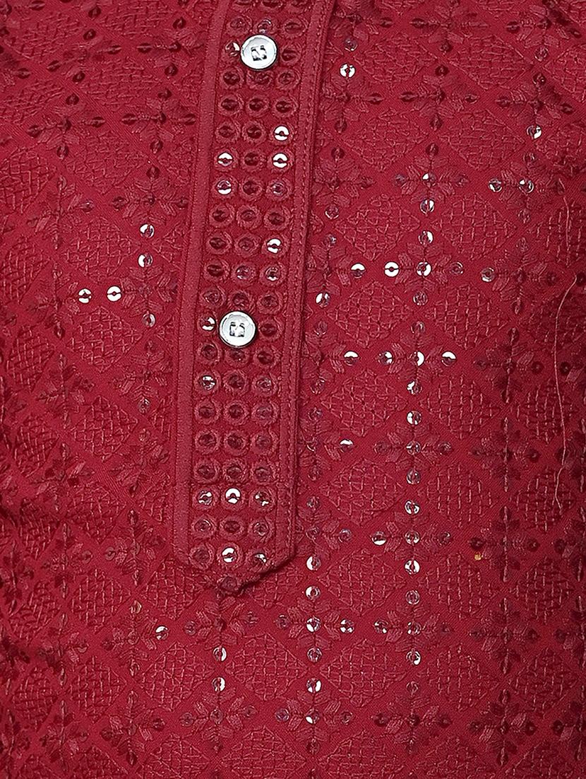 boys mandarin neck kurta payjama ethnic wear set - 21622967 - Standard Image - 3