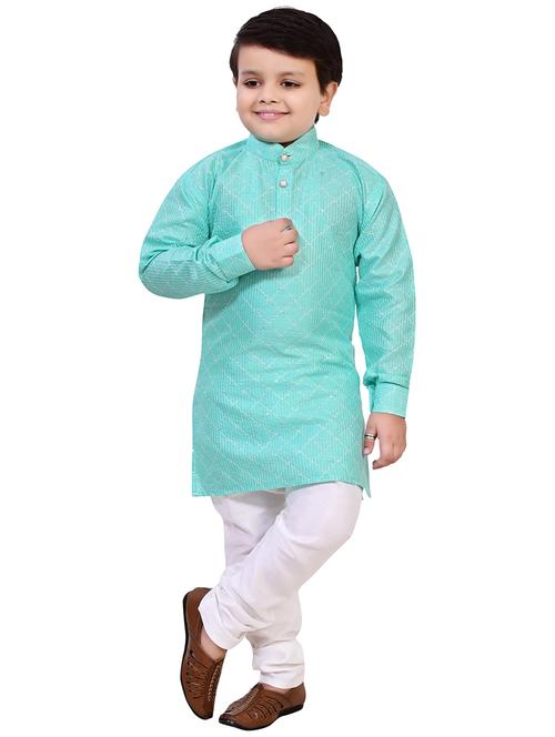 boys mandarin neck kurta payjama ethnic wear set - 21623015 - Very Small Image - 1