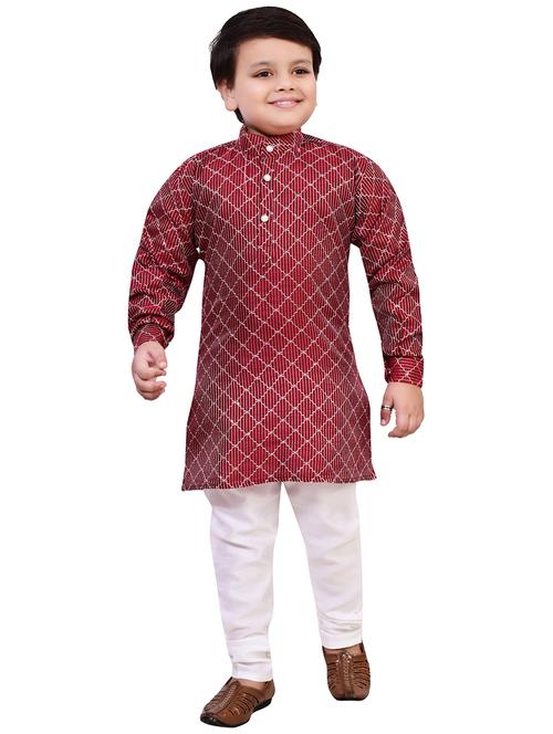 boys mandarin neck kurta payjama ethnic wear set - 21623017 - Very Small Image - 1
