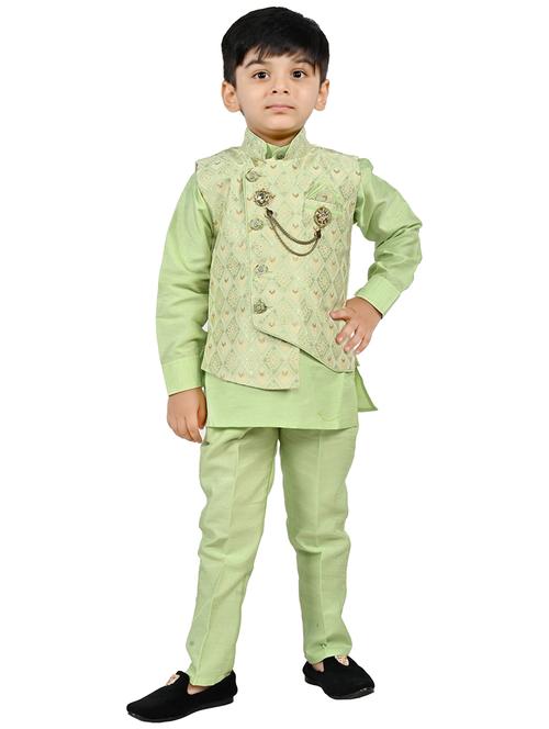 boys self design mandarin neck ethnic wear set - 21623027 - Very Small Image - 1