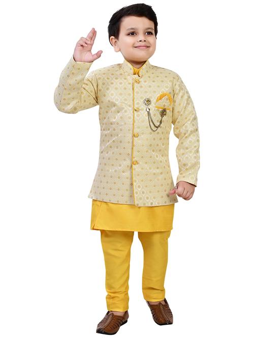 boys self design mandarin neck ethnic wear set - 21623029 - Very Small Image - 1