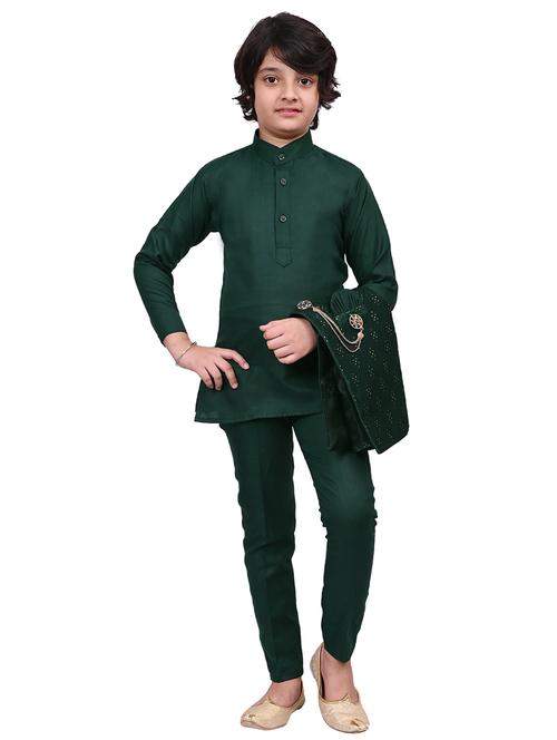 boys self design mandarin neck ethnic wear set - 21623038 - Very Small Image - 1