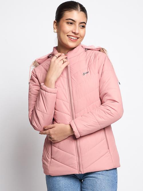 women long sleeves solid quilted jacket - 21623049 - Very Small Image - 1