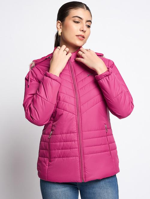 women long sleeves solid quilted jacket - 21623054 - Very Small Image - 1