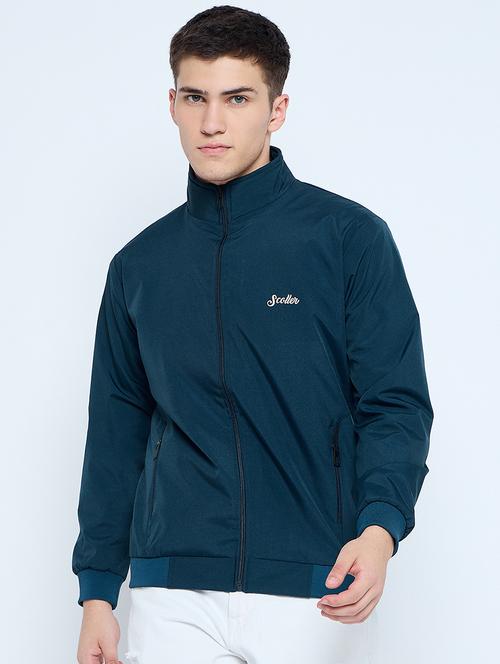 men solid mock neck wincheater - 21623063 - Very Small Image - 1