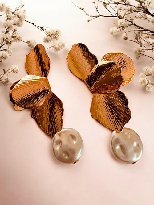 women gold alloy drop earrings - 21623112 - Very Small Image - 1