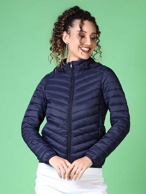 women solid long sleeve quilted jacket - 21624552 - Very Small Image - 1