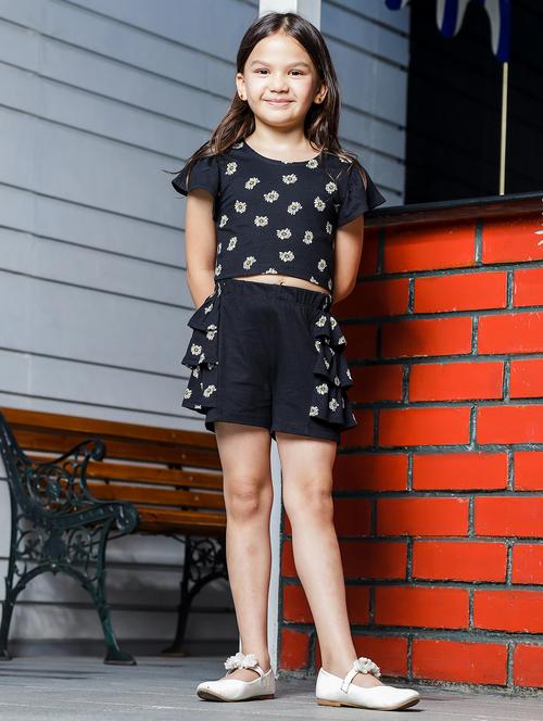 girls printed top & shorts co-ords set - 21624668 - Very Small Image - 1