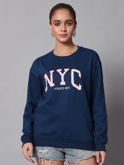 women typographic oversized long sleeve sweatshirt - 21624893 - Very Small Image - 1