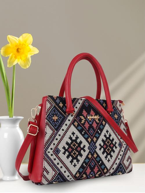 women textured jute handbag - 21624945 - Very Small Image - 1