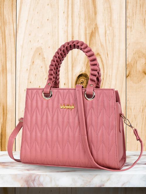 women pink pu handbag - 21624962 - Very Small Image - 1