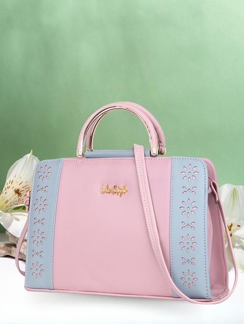 Women Color Block Cut Work Handbag - 21624976 - Very Small Image - 1