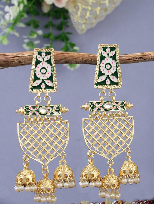women gold chandelier earrings - 21627108 - Very Small Image - 1