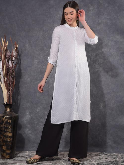 women printed three quarter sleeve front & side both kurta - 21627322 - Very Small Image - 1
