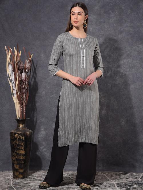women printed three quarter sleeve straight kurta - 21627387 - Very Small Image - 1