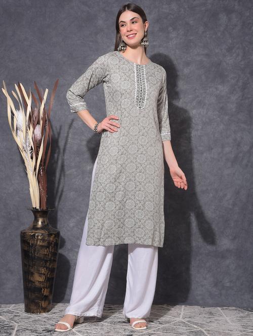 women bandhani three quarter sleeve straight kurta - 21627418 - Very Small Image - 1