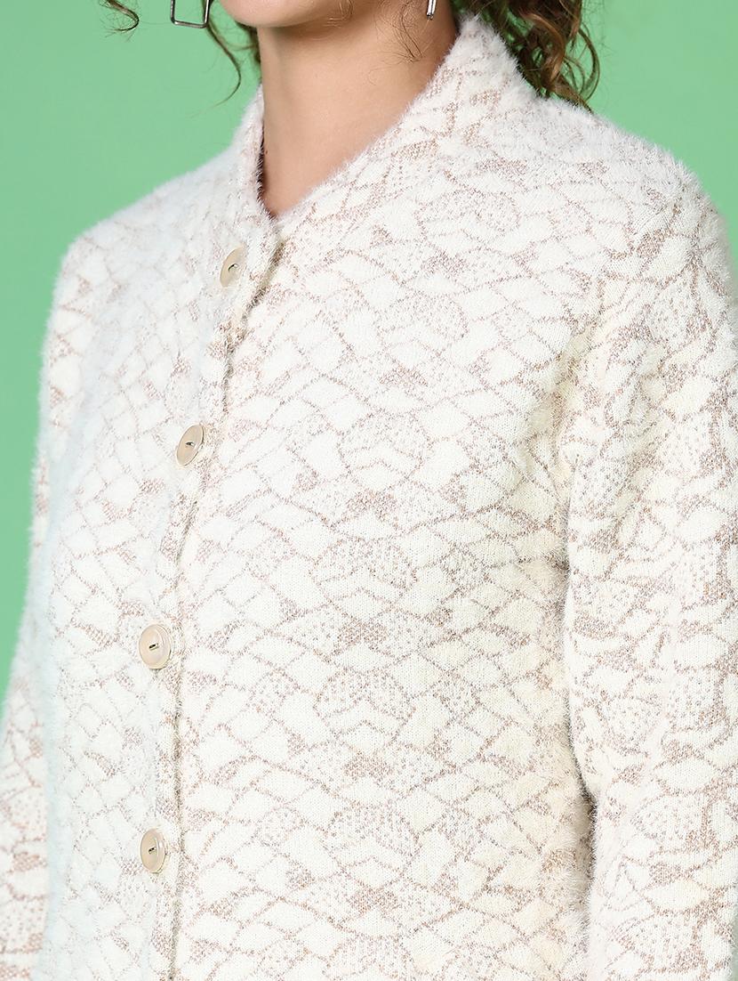 women self design long sleeve cardigan - 21627650 - Zoom Image - 5