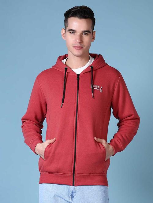 men solid long sleeve hooded sweatshirt - 21627769 - Very Small Image - 1