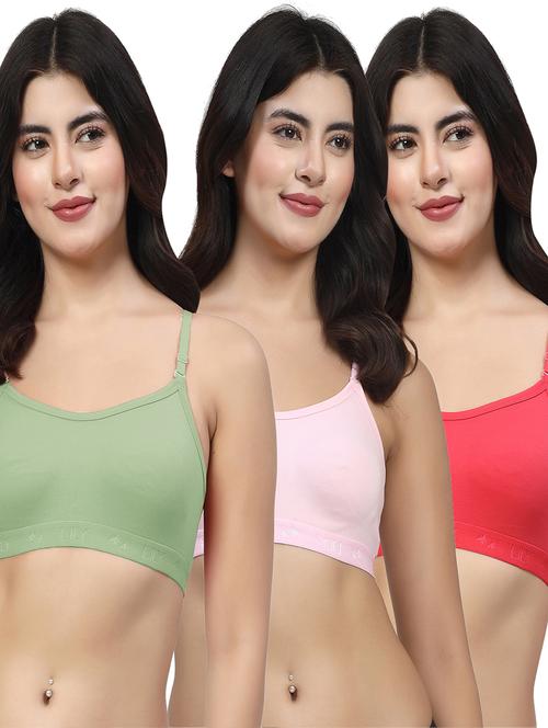 women pack of 3 plain sports bra combo - 21627909 - Very Small Image - 1